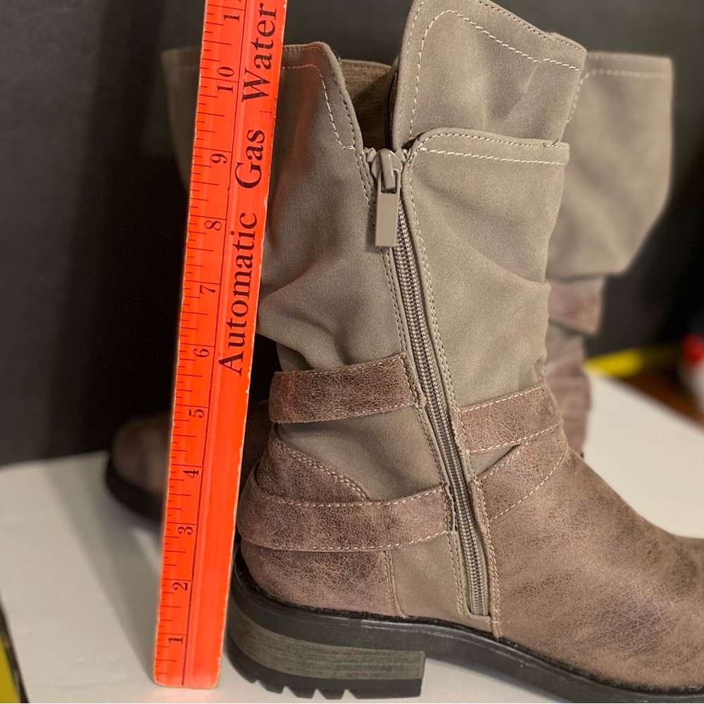 Torrid Grey STRAPPY SLOUCH MOTO BOOTS 9.5W - Picture 6 of 13